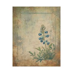 VINTAGE BLUEBONNET Wall Art, Retro TEXAS Flower Poster, Western Botanical Decor