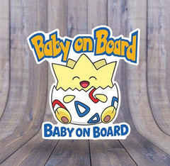 Togepi Baby On Board Sticker – Pokémon Vinyl Decal (3–8″ Tall) | Cute Glossy