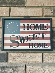 Home Sweet Home Flag Sign Primitive Hanging Picture 13 Stars Betsy Ross Flag New