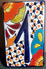 Vintage Mexican Talavera Hacienda Tile Address House Number 1 Uno Fast Shipping