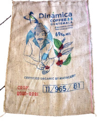 Burlap Sack Coffee Ad, 42 in Wall Hanging, Rug, Storage Sack or Decor Display