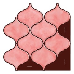 Mosaicowall Pink Arabesque Peel and Stick Kitchen Backsplash Tiles (10 Tiles)