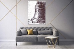 Unique Liberty Bell Philadelphia Black and White Wall Decor, 18x26in American…