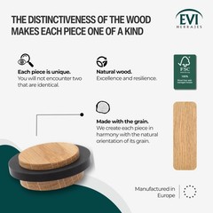 Oak Wood Door Stop Black Rubber 1.85×0.87 Inch Adhesive Smooth Floor 30245X19