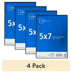 (4 pack) 5×7 Front Loading Tabletop / Wall Picture Frame, Black