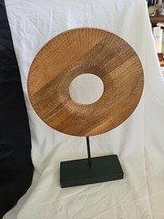 Decorative Wood Annulus Ring On Stand 19 X 9 X 4 1/2, 4 1/2 Lbs. A Must Have