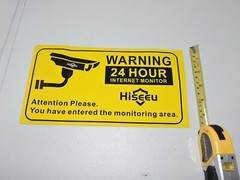 WARNING 24 HOUR SURVEILLANCE STICKER/DECAL MONITORING Lot of 2-11″ x 6″