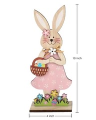2 piece easter wooden bunny decor,easter decorations,easter Red And White