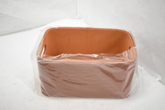 HofferRuffer Faux Leather Storage Baskets Small Brown Set Of 3 With Handles Bins