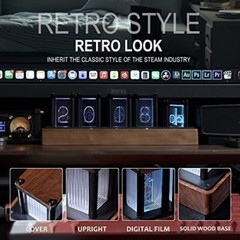 NIXIE TUBE CLOCKWOOD RGB DIGITAL CLOCKRETEO MODERN DESKTOP CLOCKDIY PSEUDO GLOW
