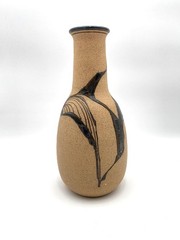 Boyce Signed Pottery Vase – Earthy Matte & Glossy Glaze, 13” Tall