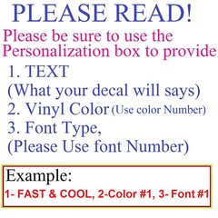 Custom Vinyl Lettering Decal Personalized Sticker Window Text Name Car Truck Van