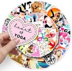 Yoga Stickers |50Pcs Yoga Waterproof Vinyl Decals for Water Bottles Laptop Lugga