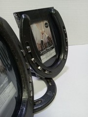 Nordic Forge Custom Made Picture Frame Real Horse Shoes & Nails Western Country