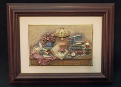 A. Richesco – 3D Decorative Resin Wall Art Plaque, Framed – 8.75″ x 6.75″