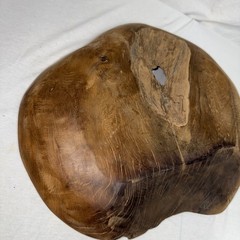 Live Edge Burl Wood Bowl Natural Root Centerpiece Hand Carved Organic Teak 16”