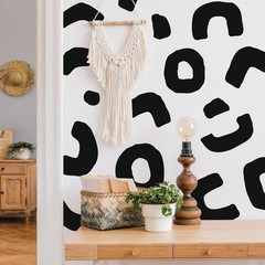 Large Boho Geometric Wall Decal Abstract Art Sticker, Modern Irregular Shapes