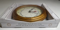 DayClocks Classic Day of Week Wall Clock 9 Inch Oak Wood Frame NIB Retirement