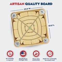 Carrom Board Game Set — Large Board Games for Adults & Children — Over 85 Board