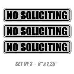 No Soliciting sticker decal window store label vinyl business no knocking door