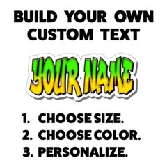 Custom Personalized Graffiti Name Decal Sticker GREEN & YELLOW or YOUR CHOICE