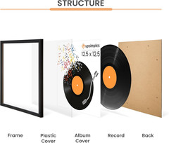 12.5X12.5 Record Frame, Vinyl Frames for 12Inch Album Cover, Wall Display for Ho