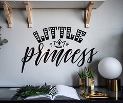 Vinyl Wall Decal Little Princess Cartoon Crown Stickers 22.5 in x 14 in gz036