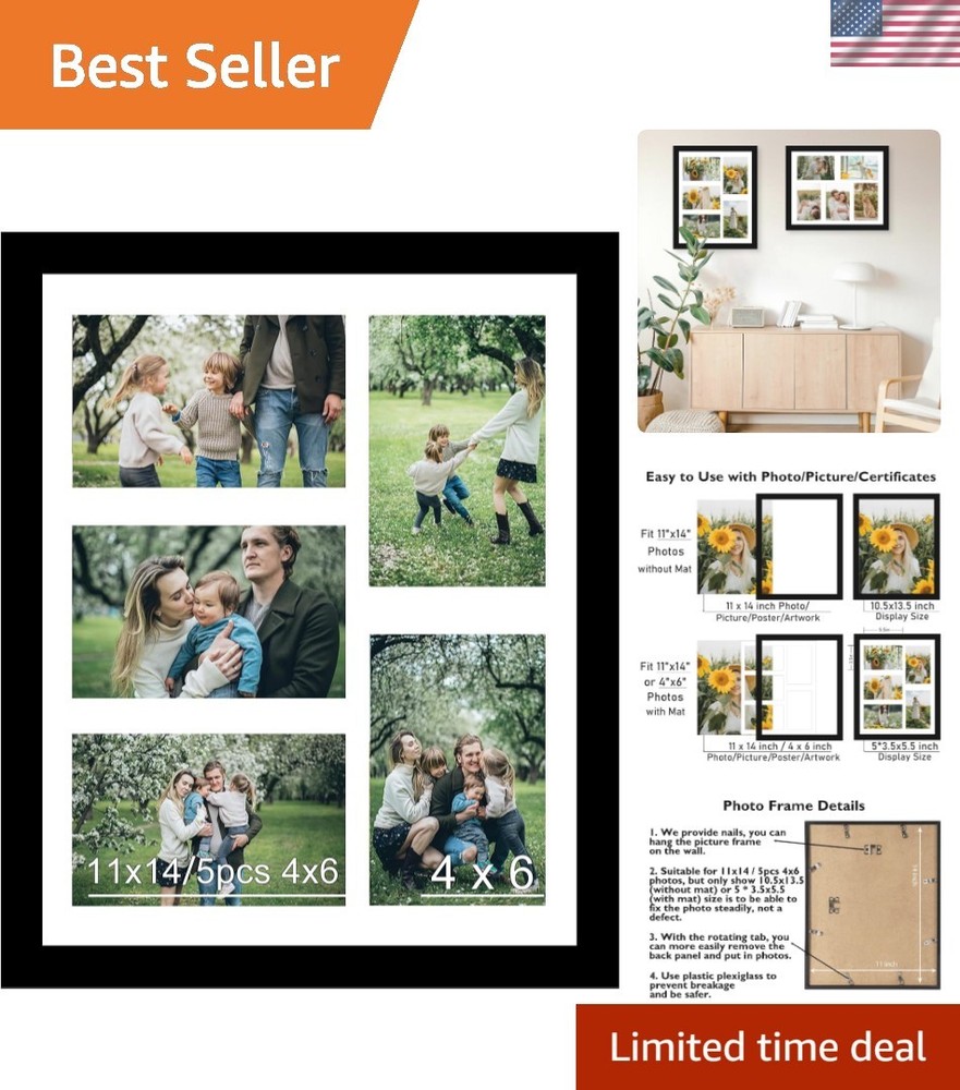Beautiful Matte Black Collage Picture Frame – A Perfect Gift for Any Occasion