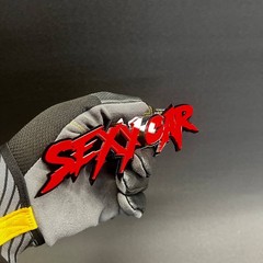 1x «Sexy car» Custom Text 3D Acrylic Car Emblem Badge Multicolor Laser Cut Decal