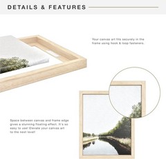Canvas Float Frames Natural Woodgrain Vertical Horizontal Wall Hanging 12×16 NEW