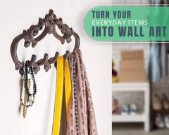 Comfify Cast Iron Wall Mounted Hanger – Vintage Design with 5 – Hooks, Brown