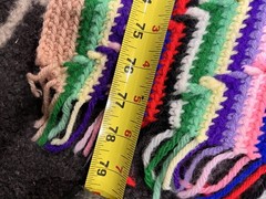 Vintage Handmade Multi Color Retro Stripe Crochet Afghan Throw Blanket 79 «x 50»