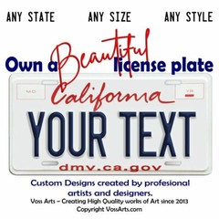 California License Plate custom personalized YOUR TEXT Car Bike Key chain Tag
