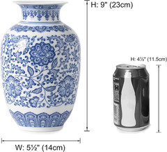 Blue and White Vase, Blue Vases Home Décor, Chinoiserie Vase, Blue and White Por