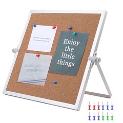 9.8 x 9.8 Cork Board Bulletin Board, Double Sided Pin Board with Silver Alumi…