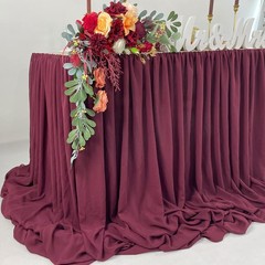 Ehldekol Pooling And Floating Chiffon Table Skirt Extra Length 6Ft 9Ft 14Ft