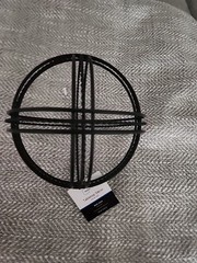 Decorative Black Metal Ball/Sphere Sculpture 9in Diameter