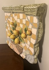 VTG Mosaic Furniture 15” Yellow Lemon Tree Italian Style Hanging Wall Art Plaque