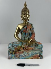 The Resin Buddha Decorative Sculpture Home Decor Statue, Accent Figurine 11″ …