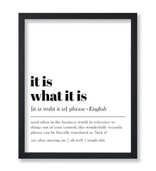 Dictionary Art Poster – Definition of It Is What It Is Print – Typography Art…
