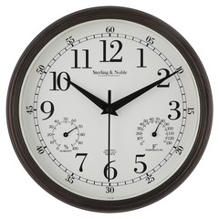 Mainstays 8.75 inch Indoor/Outdoor Antique Bronze Round Arabic Analog Wall Clock