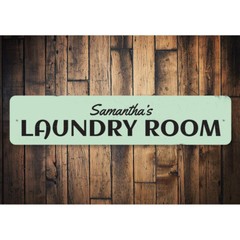 Laundry Room Name Sign, Personalized Laundry Room Metal Wall Decor – Aluminum