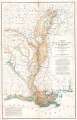 1861 Map Mississippi River Alluvial Region History Wall Art Poster Print Decor