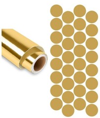 Dots Round Vinyl Color Coded Inventory Label Chrome Gold 1 Inch Stickers