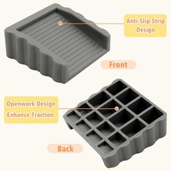 3 PCS Small Rubber Door Stopper, Bidirectional Wedge for Bottom