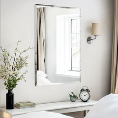 WISFOR Frameless Decorative Wall Glass Mirror Bathroom Vanity Mirror, Minimalism