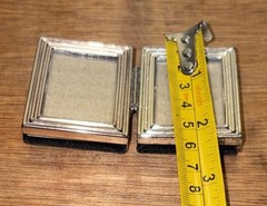 Green Tree Gallery Double Hinged Picture Frame Table 1.5 X 1.5 Photos Silver Hue