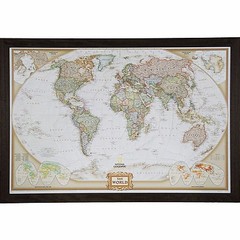 Craig Frames, Executive World Push Pin Travel Map with Pins – 24 x 36