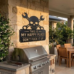 Funny “This Is My Happy Place Don’t Mess It Up” Metal Wall Art Sign
