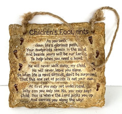 Children’s Footprints in the Sand Plaque Nursery